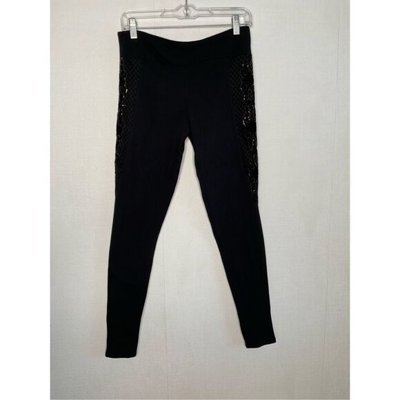 Harley-Davidson Womens Medium Black Side-Studded Laced Tribal Leggings Pants New - Picture 4 of 10